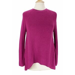 Eileen Fisher Crewneck Sweater size XS Silk Blend Fuchsia Pink‎ Raglan Sleeve